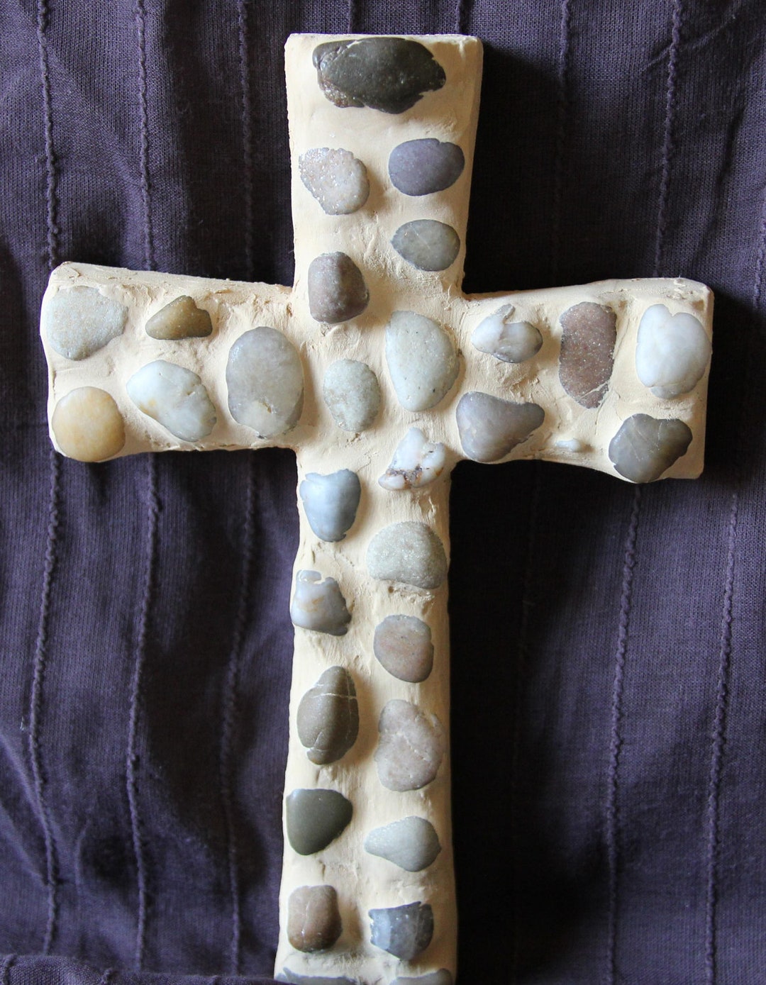 Natural River Stone Cross - Etsy
