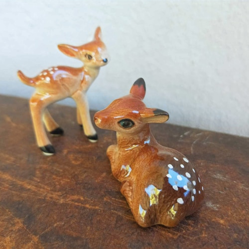 Miniature Ceramic Deer Figurine: Woodland Fairy Garden Decor
