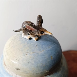 Miniature Ceramic Bilby Figurine: Australian Fairy Garden Decor