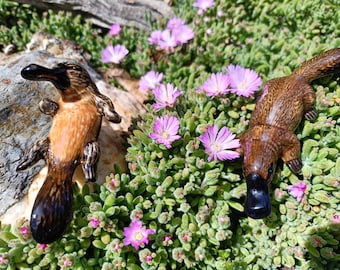 Figura de ornitorrinco de cerámica: miniatura australiana para acuario o jardín de hadas