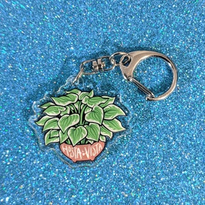 Hosta Charm / Hosta La Vista Clear Acrylic Keychain / Graphic Style / Plant Art / Funny Pun Merchandise / Dangle Earrings