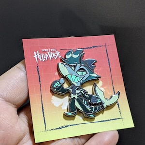 Chaz / Hellaverse Fanmerch / Hazbin Hotel Pins / Black Plated Hard Enamel / Kawaii Chibi Style