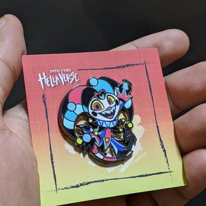 Fizzarolli / Hellaverse Fanmerch / Hazbin Hotel Pins / Black Plated Hard Enamel / Kawaii Chibi Style