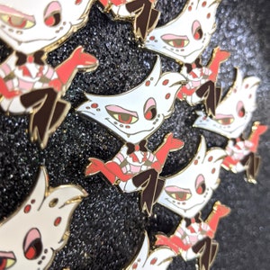 Spider Demon Fan Pin / Hard Enamel / Kawaii Chibi Style