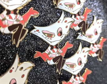 Spider Demon Fan Pin / Hard Enamel / Kawaii Chibi Style