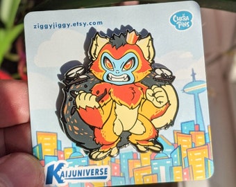 King Monkey Kaiju Pin / Kaijuniverse / Hard Enamel / Giant Monster Theme /  Kawaii Chibi Style