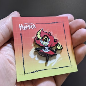 Niffty / Hellaverse Fanmerch / Hazbin Hotel Pins / Black Plated Hard Enamel / Kawaii Chibi Style