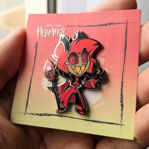 Alastor / Hellaverse Fanmerch / Hazbin Hotel Pins / Black Plated Hard Enamel / Kawaii Chibi Style