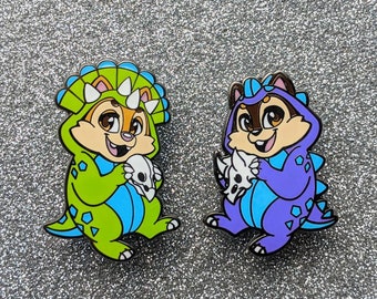 Chipmunks Enamel Pin Set / Fan Merch / Dino-rama Dinoland USA / Cute Style / Theme Park Merchandise