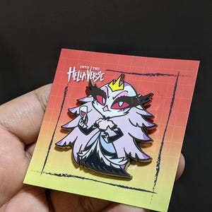 Stella / Hellaverse Fanmerch / Hazbin Hotel Pins / Black Plated Hard Enamel / Kawaii Chibi Style
