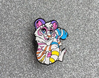 Candy White Tiger Pin / Hard Enamel / 90s Nostalgia Theme / Kawaii Chibi Style