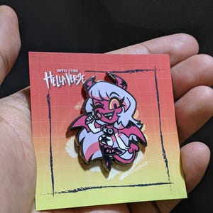 Verosika / Hellaverse Fanmerch / Hazbin Hotel Pins / Black Plated Hard Enamel / Kawaii Chibi Style