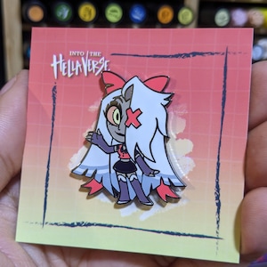 Vaggie / Hellaverse Fanmerch / Hazbin Hotel Pins / Black Plated Hard Enamel / Kawaii Chibi Style