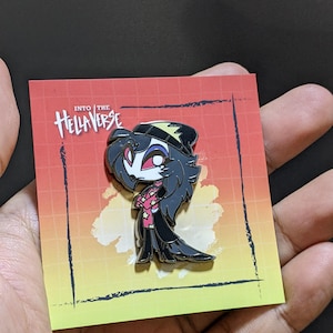 Octavia / Hellaverse Fanmerch / Hazbin Hotel Pins / Black Plated Hard Enamel / Kawaii Chibi Style