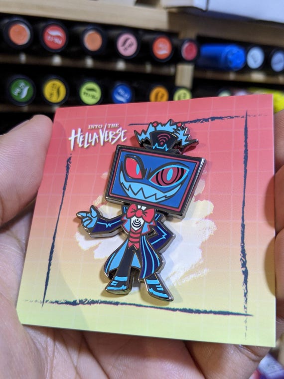 Vox / Hellaverse Fanmerch / Hazbin Hotel Pins / Black Plated Hard