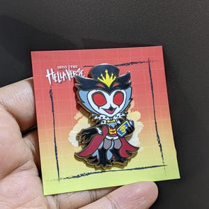 Stolas / Hellaverse Fanmerch / Hazbin Hotel Pins / Black Plated Hard Enamel / Kawaii Chibi Style