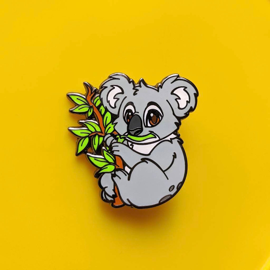 Koala Pin / Hard Enamel / Animal Art / Australia Theme / Kawaii Chibi ...