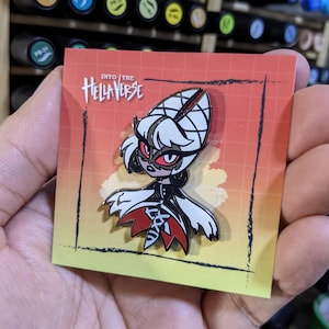 Camilla Carmine / Hellaverse Fanmerch / Hazbin Hotel Pins / Black Plated Hard Enamel / Kawaii Chibi Style