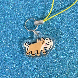 Cute Dog Charm / Clear Acrylic Keychain / Chibi and Kawaii Style / Cutesy Merchandise / Dangle Earrings