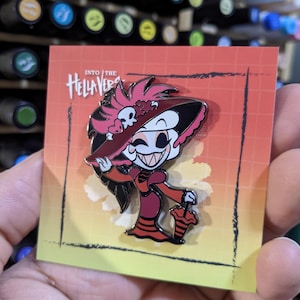 Rosie / Hellaverse Fanmerch / Hazbin Hotel Pins / Black Plated Hard Enamel / Kawaii Chibi Style