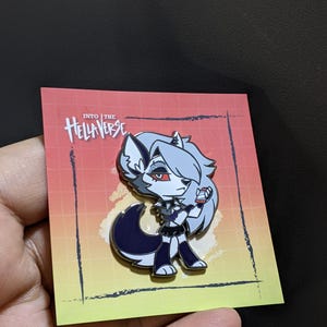 Loona / Hellaverse Fanmerch / Hazbin Hotel Pins / Black Plated Hard Enamel / Kawaii Chibi Style