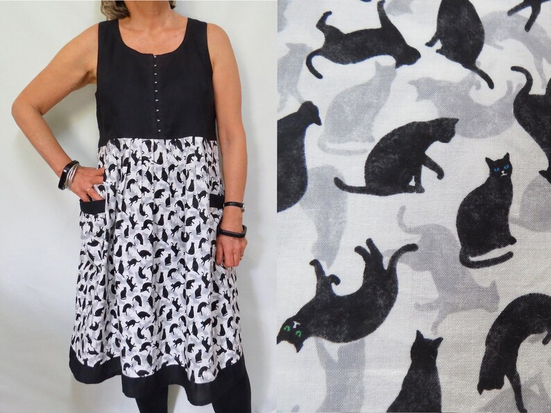 cat pinafore dress