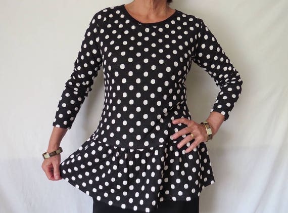 black and white spotty top