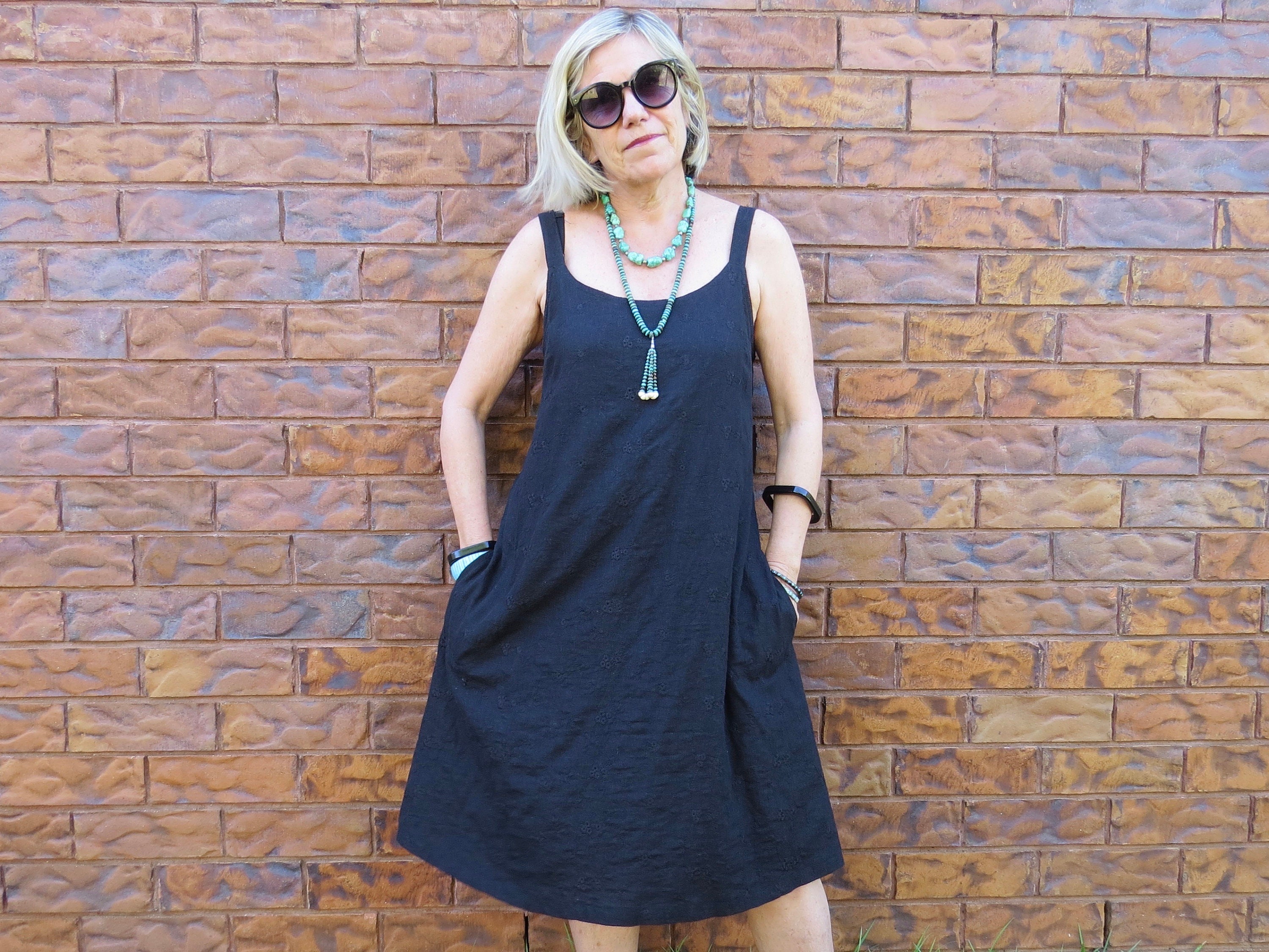 Black Linen Sundress With Pockets  A-line Jumper Dress - Etsy