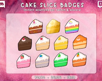Cake Twitch Buttons 11x | Sub Bit Cheer | Dessert Schokolade Vanille | Funfetti | Kawaii Niedlich | Gebrauchsfertig | Sofort Download | 3 Größen