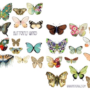 Butterfly Wings Digital Collage Set