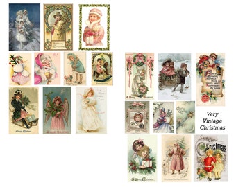 Very Vintage Christmas Digital Collage Set