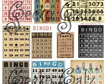 Bingo Cards Digital Collage Sheet