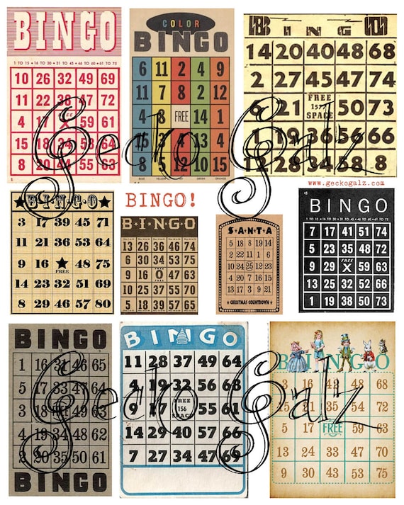 Bingo Cards Digital Collage Sheet