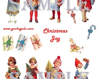 Christmas Joy Digital Collage sheet