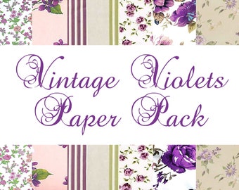 Vintage Violets Digital Paper Pack