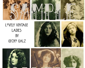Mooie Vintage Dames Collage Sheet