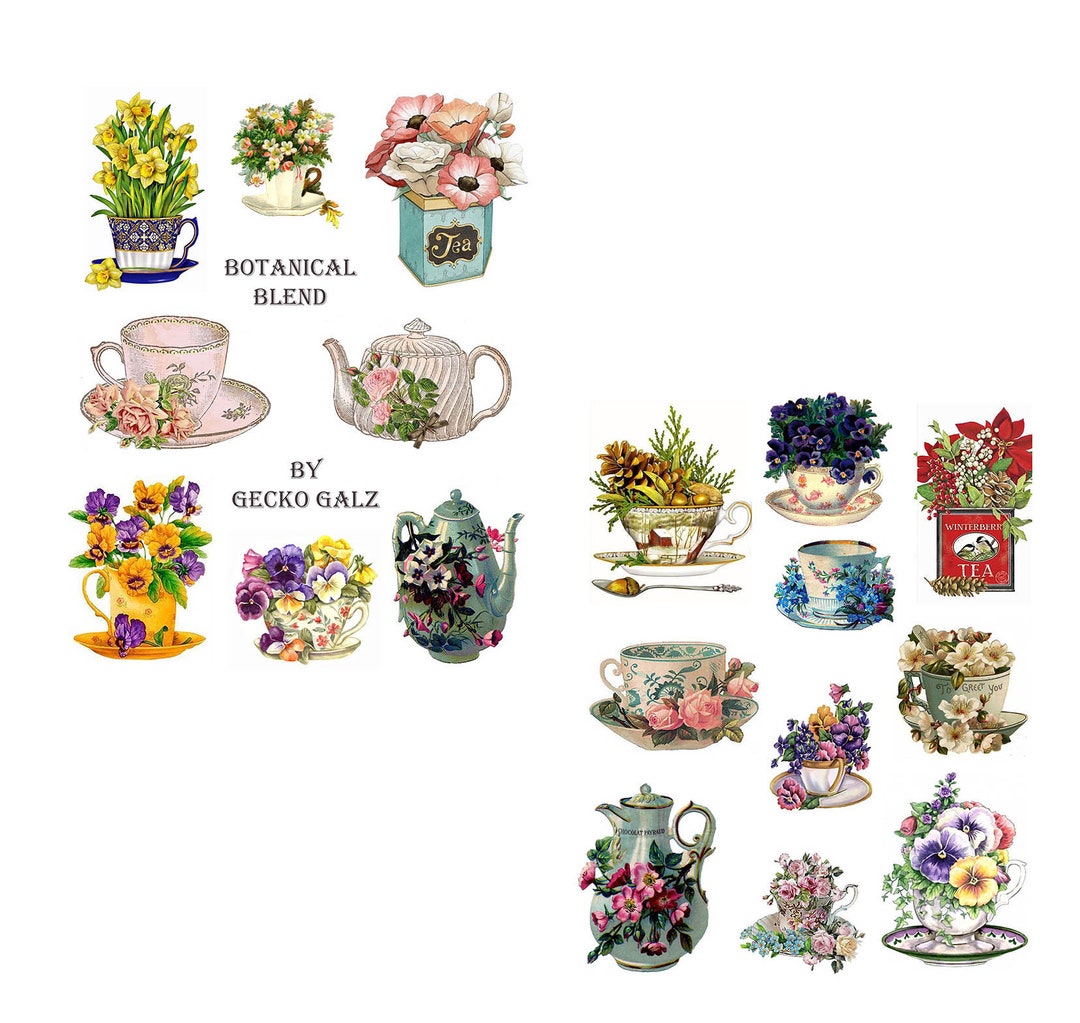 Botanical Blend Digital Collage Set - Etsy