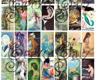 Little Mermaids Domino Collage Sheet