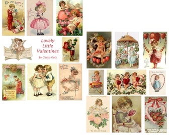 Lovely Little Valentines Digital Collage Set