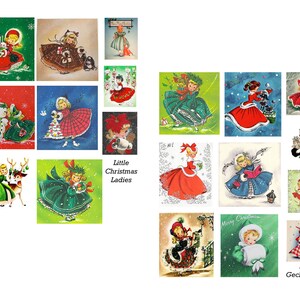 Little Christmas Ladies Digital Collage Set