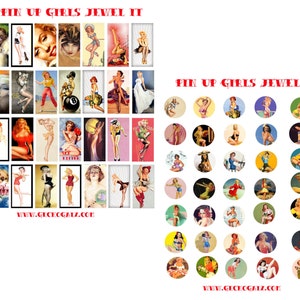 PIN UP GIRLS  Digital Collage Sheet