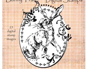 BUNNY TRAIL digital stamp set