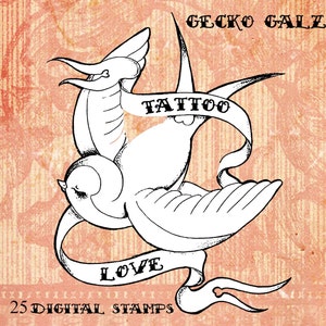 Tattoo Love Digital Stamp Set image 1