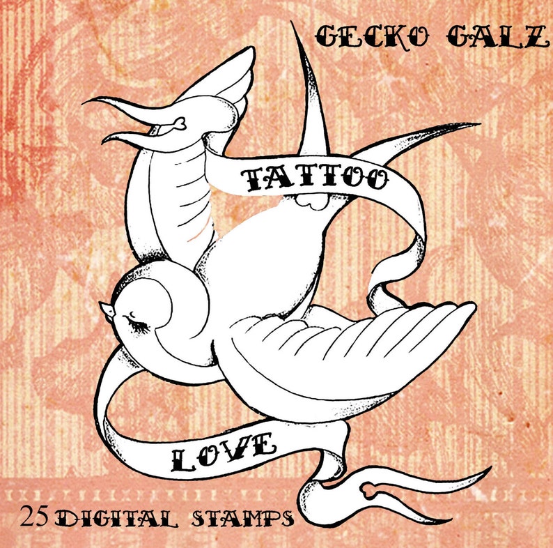 Tattoo Love Digital Stamp Set image 1