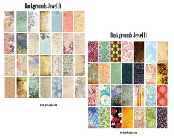 Background Jewel It 1"x2" digital Collage set