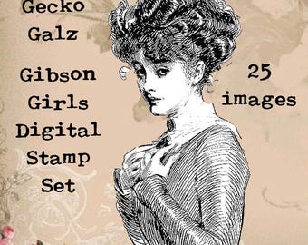 Gibson Girls Digital Stamp Set