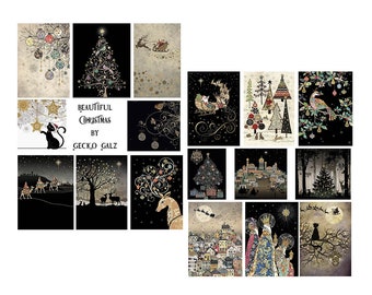 Beautiful Christmas Digital Collage Set