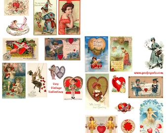 Very Vintage Valentine Collage Set