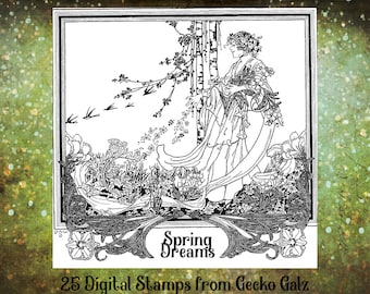 Dreaming of spring Digital Stamp set