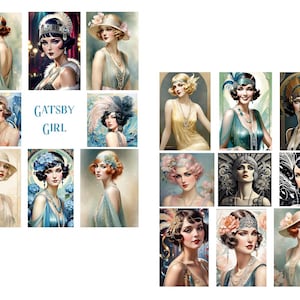 Set di collage digitali Gatsby Girls